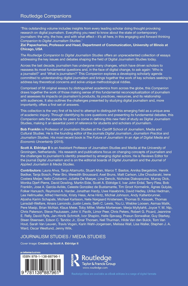 Routledge Companion to Digital Journalism Studies