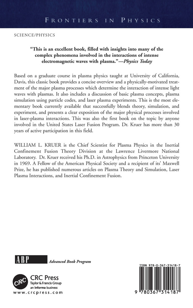 Physics Of Laser Plasma Interactions