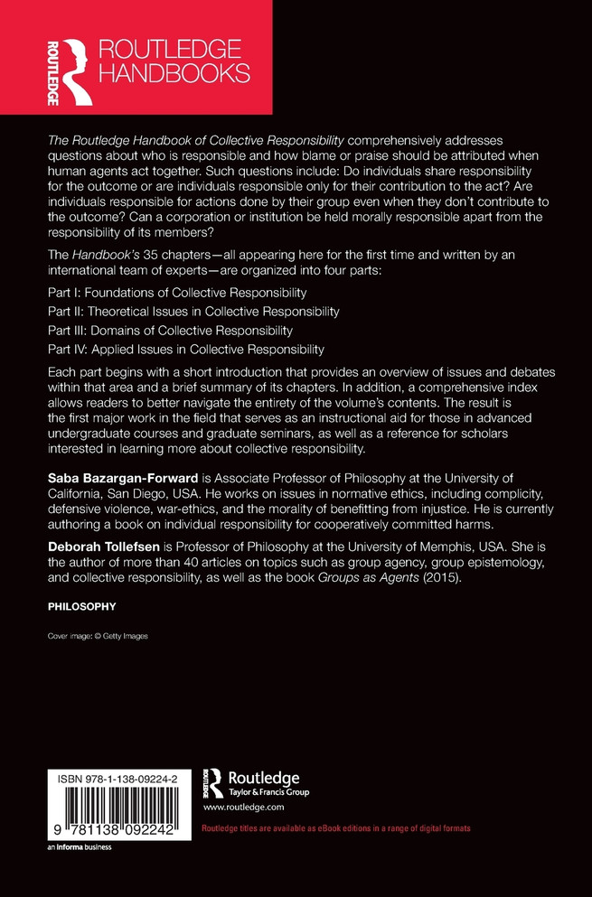 Routledge Handbook of Collective Responsibility