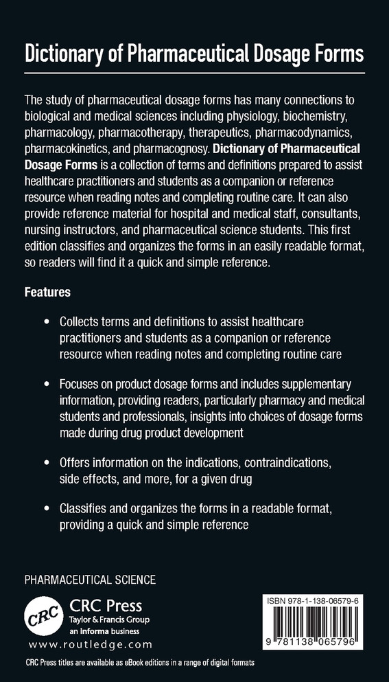Dictionary of Pharmaceutical Dosage Forms