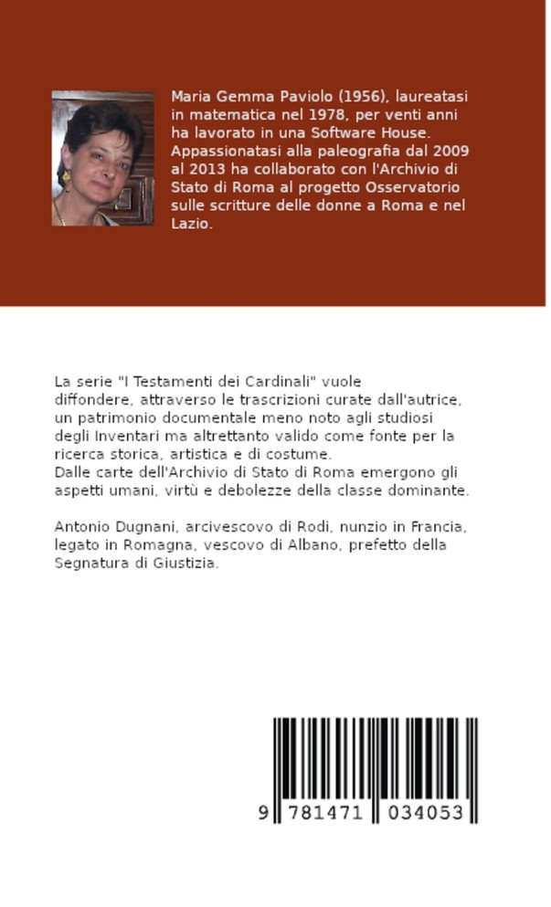 I Testamenti dei Cardinali : Antonio Dugnani (1748-1818) by Maria Gemma Paviolo (Paperback)