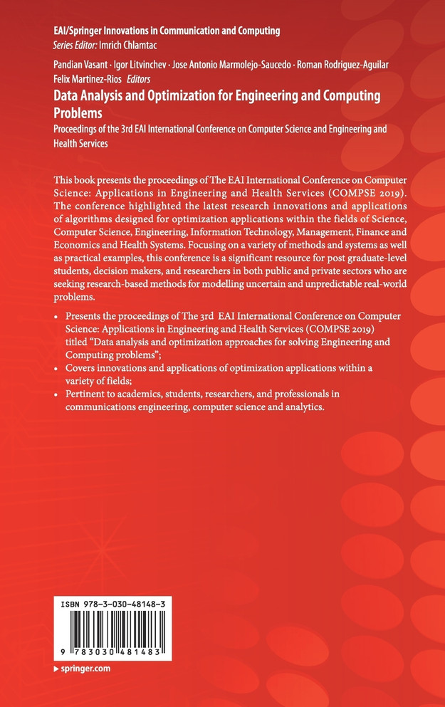 Data Analysis and Optimization for Engineering and Computing Problems by Pandian Vasant (Hardcover)