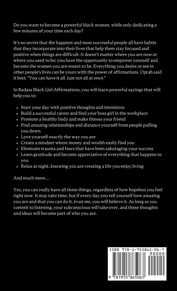 365 Badass Black Girl Affirmations by Jasmine Greene (Hardcover)