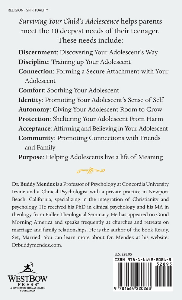 Surviving Your Child's Adolescence by Buddy Mendez Ph.D. (Hardcover)