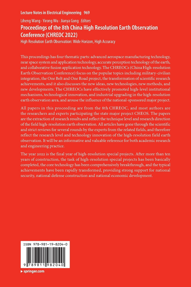 Proceedings of the 8th China High Resolution Earth Observation Conference (CHREOC 2022) by Liheng Wang (Paperback)