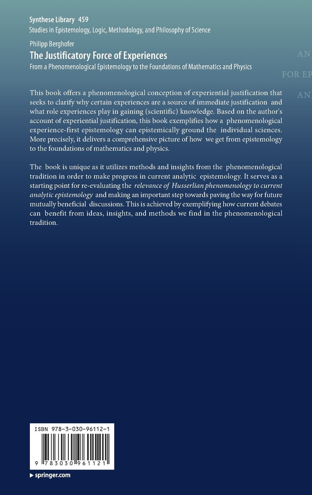 The Justificatory Force of Experiences by Philipp Berghofer (Hardcover)