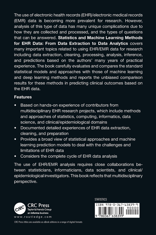 Statistics and Machine Learning Methods for EHR Data by Hulin Wu (Paperback)