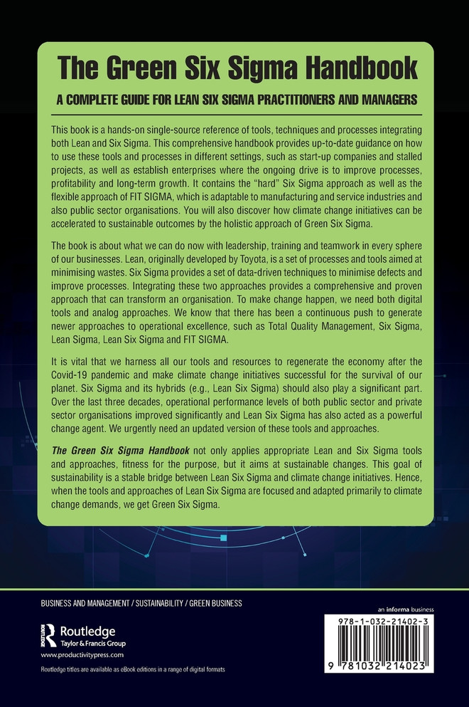 The Green Six Sigma Handbook by Ron Basu (Hardcover)