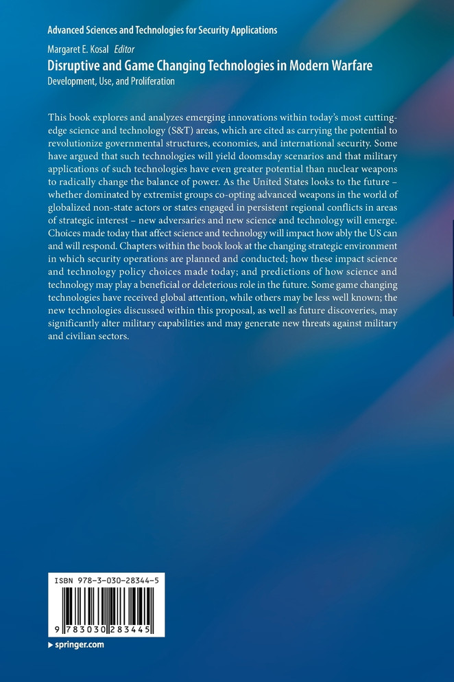 Disruptive and Game Changing Technologies in Modern Warfare by Margaret E. Kosal (Paperback)