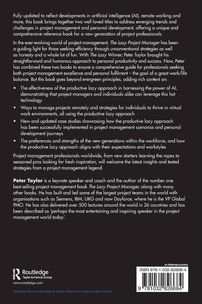 The Lazy Winning Project Manager by Peter Taylor (Paperback)