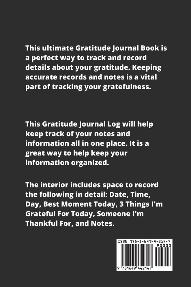 Gratitude Journal : Guided Daily Writing Prompts, Life Reflection, Write Positive Things You're Grateful & Thankful For, Every Day Thoughts, Happiness Diary