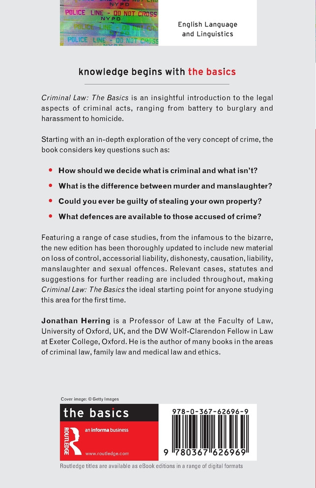 Criminal Law : The Basics