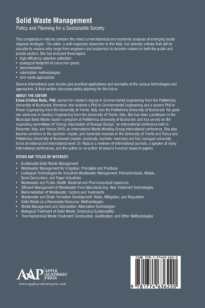 Solid Waste Management : Policy and Planning for a Sustainable Society