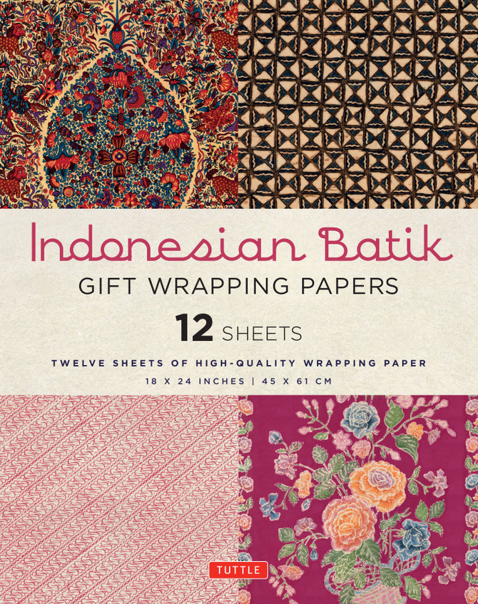 Indonesian Batik Gift Wrapping Papers 12 Sheets