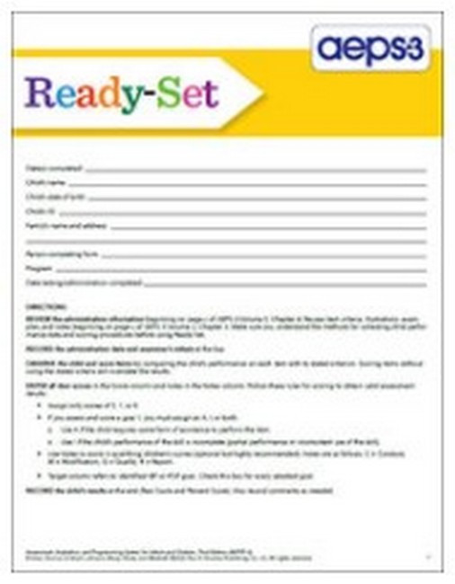 Assessment, Evaluation, and Programming System for Infants and Children (AEPS (R)-3)
