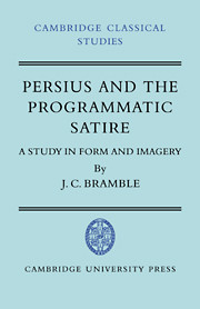 Persius and the Programmatic Satire