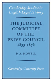 The Judicial Committee of the Privy Council 1833-1876