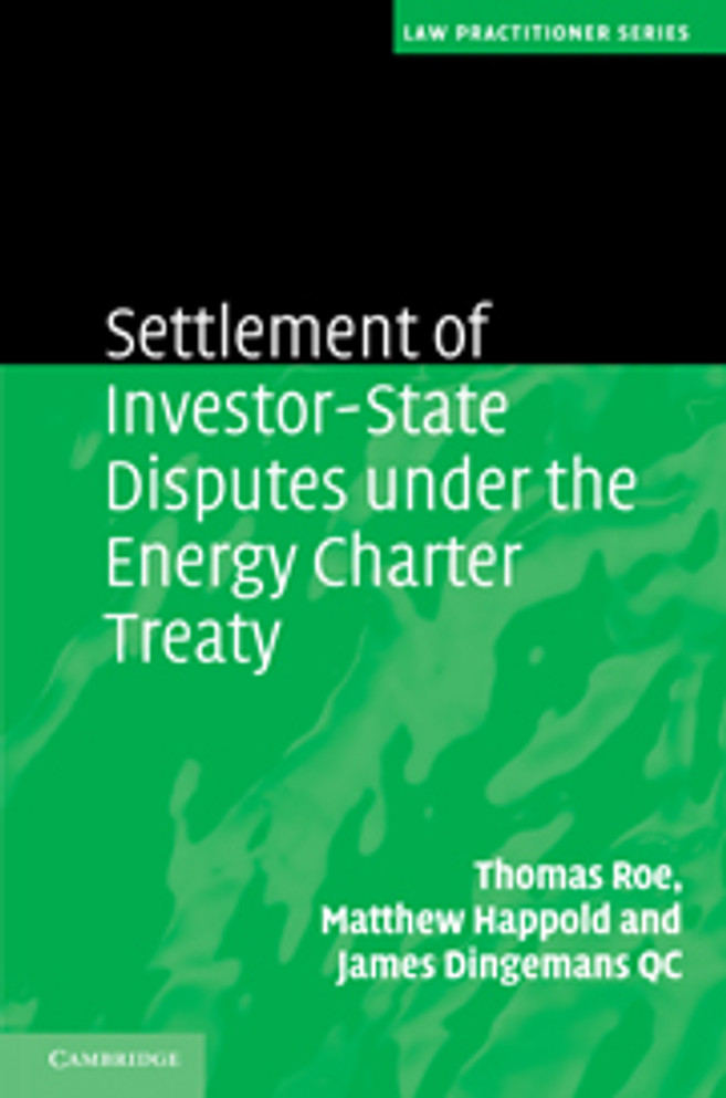 Settlement of Investment Disputes under the Energy Charter Treaty