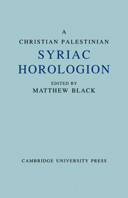 A Christian Palestinian Syriac Horologion