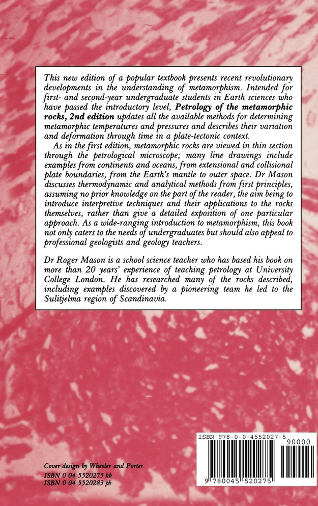 Petrology of the Metamorphic Rocks