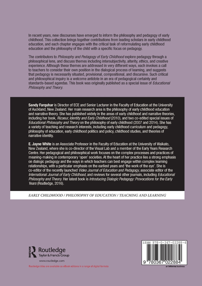 Philosophy and Pedagogy of Early Childhood