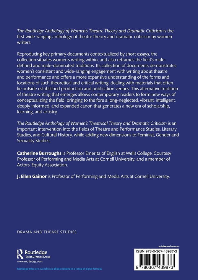 The Routledge Anthology of Women's Theatre Theory and Dramatic Criticism