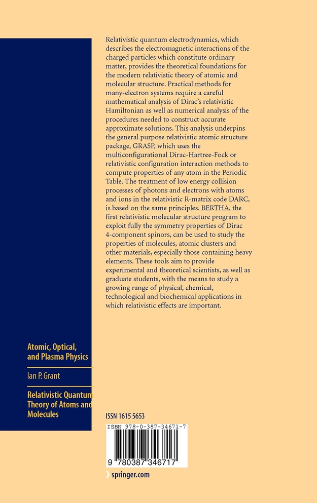 Relativistic Quantum Theory of Atoms and Molecules