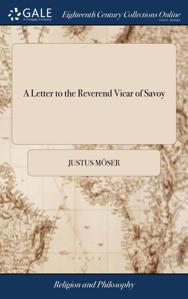 A Letter to the Reverend Vicar of Savoy