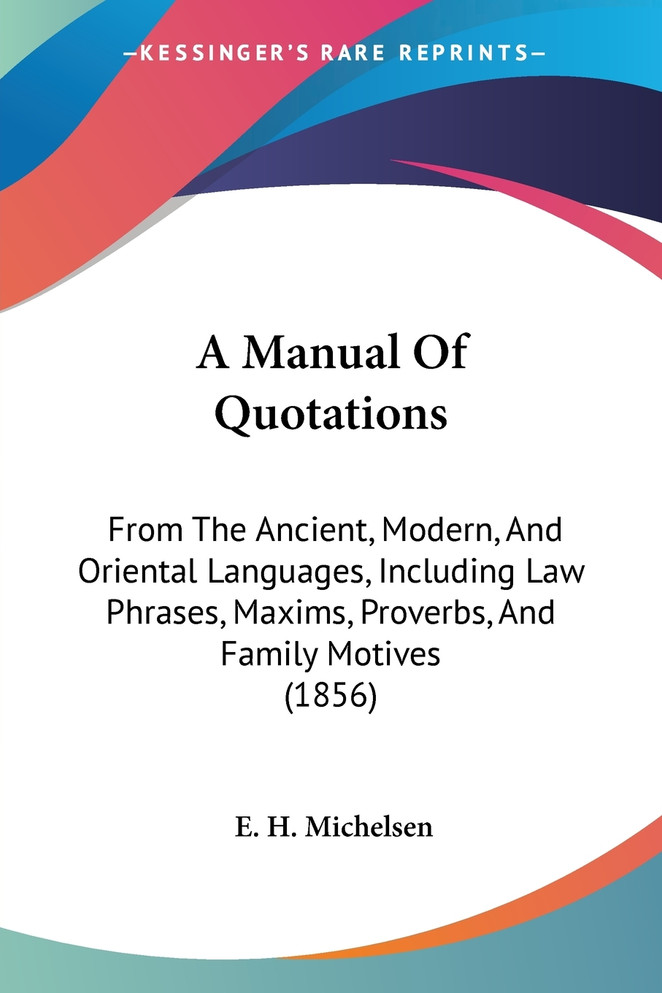 A Manual Of Quotations