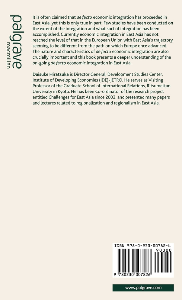 East Asia's de Facto Economic Integration