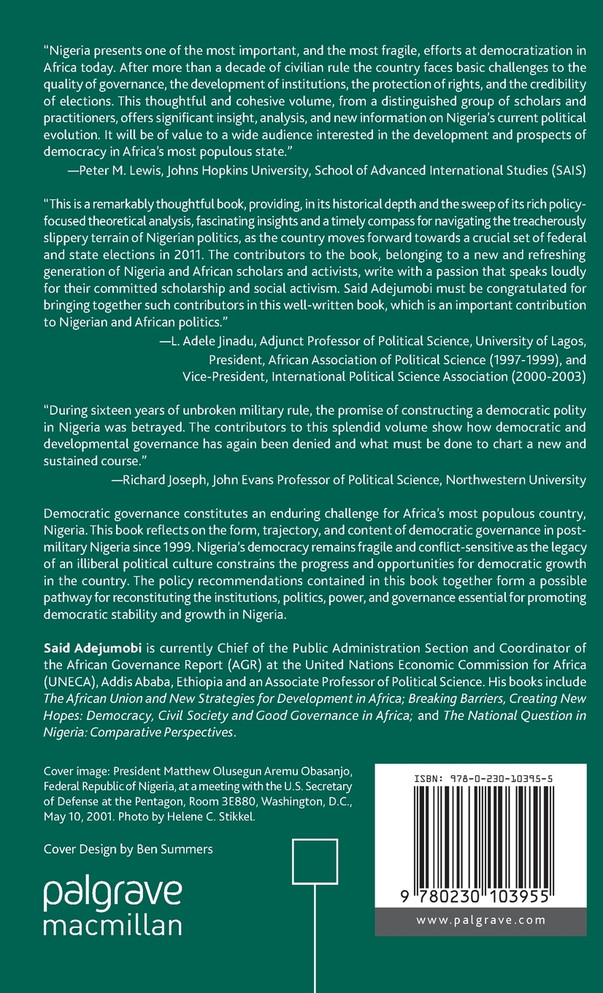 Governance and Politics in Post-Military Nigeria