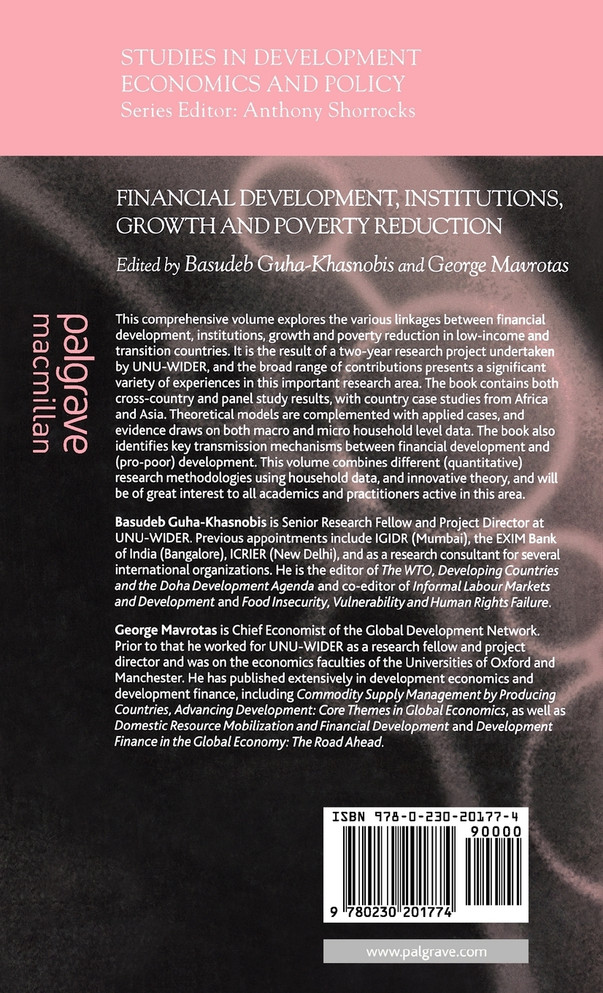 Financial Development, Institutions, Growth and Poverty Reduction