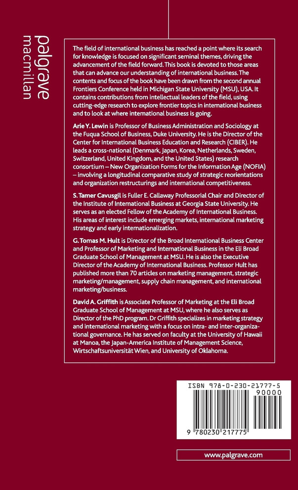 Thought Leadership in Advancing International Business Research
