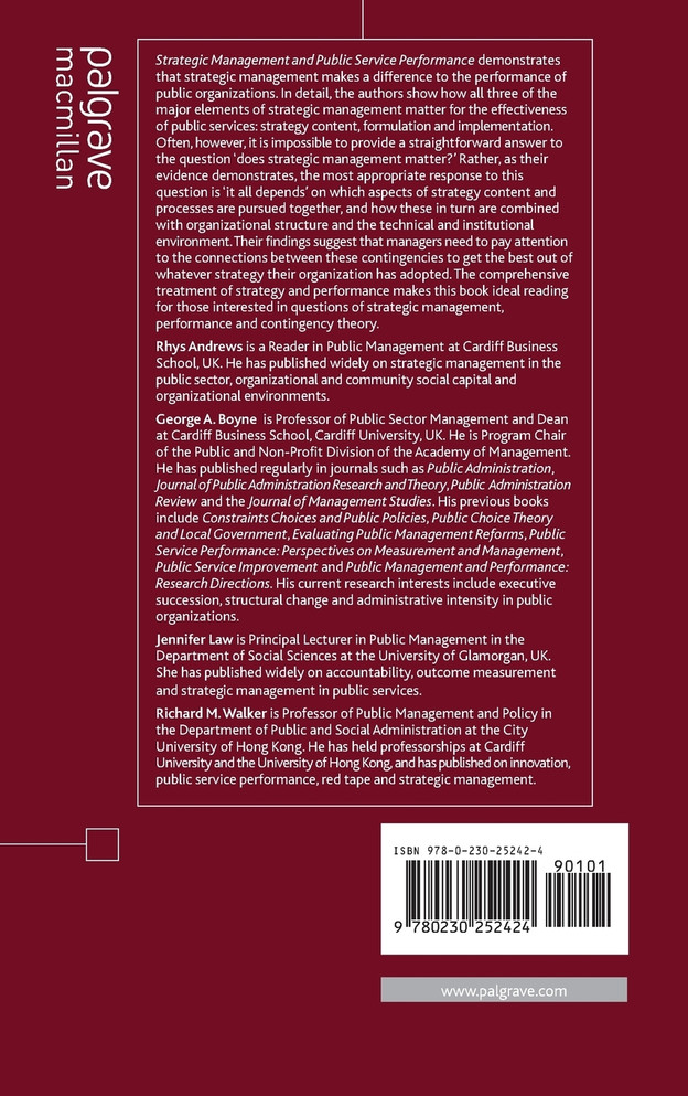 Strategic Management and Public Service Performance