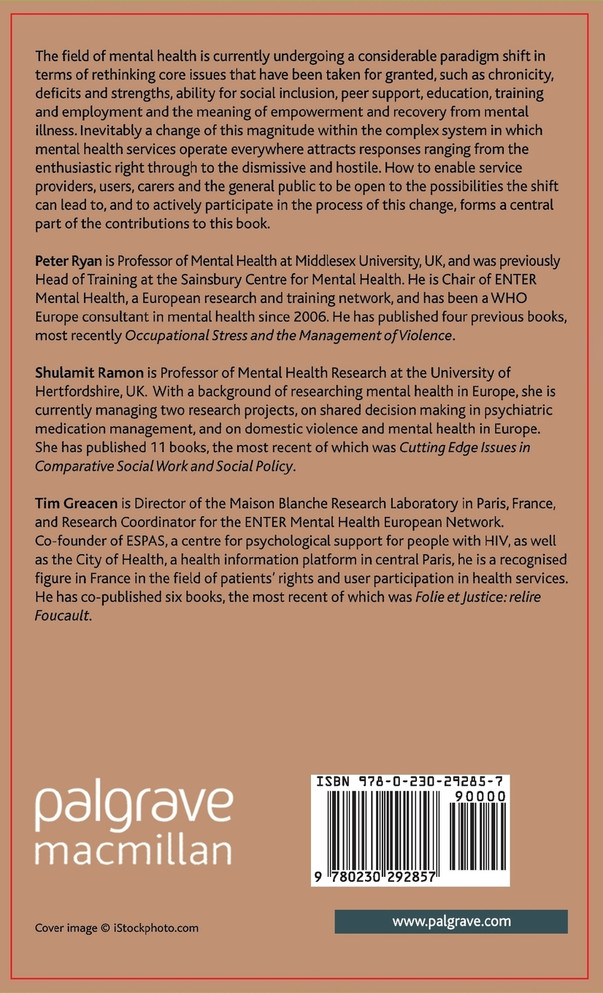 Empowerment, Lifelong Learning and Recovery in Mental Health