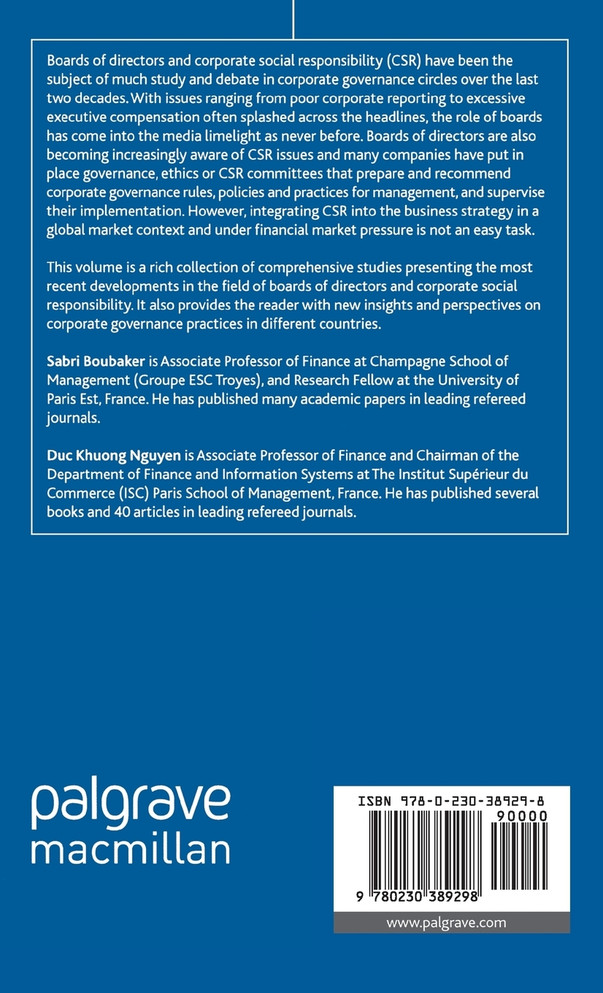 Board Directors and Corporate Social Responsibility