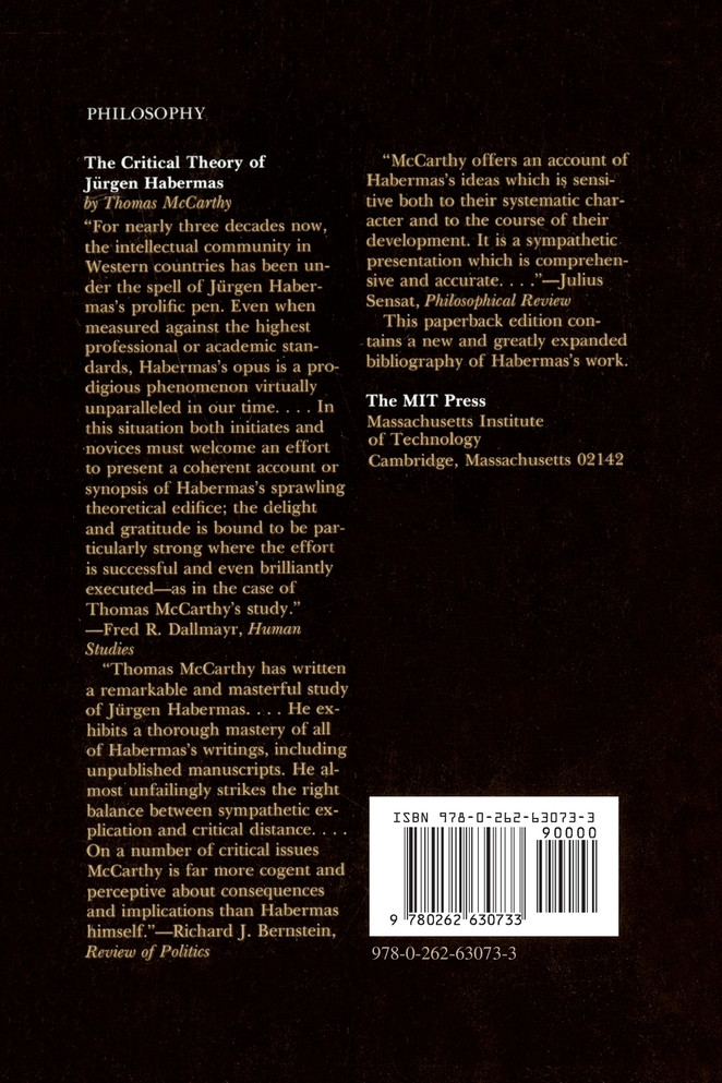 The Critical Theory of Jürgen Habermas