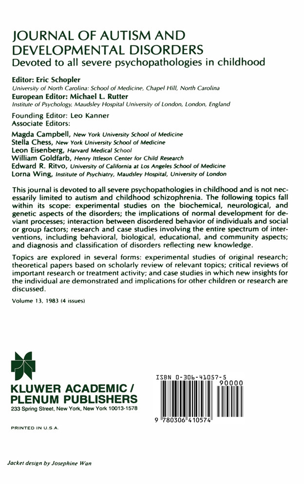 Autism in Adolescents and Adults