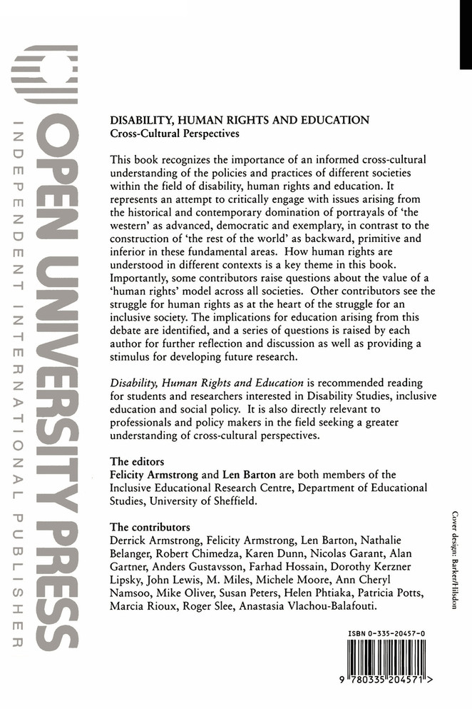Disability, Human Rights and Education