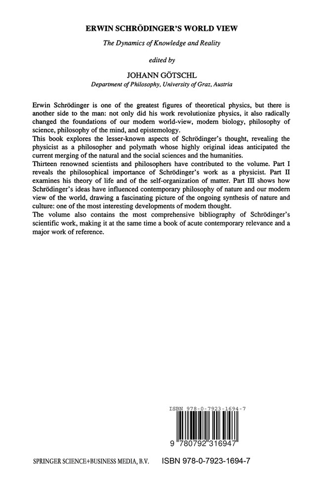 Erwin Schrödinger's World View
