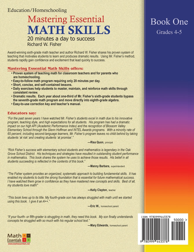 Mastering Essential Math Skills, Book 1