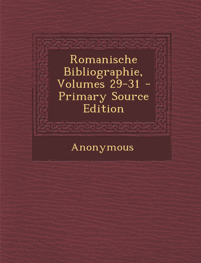 Romanische Bibliographie, Volumes 29-31