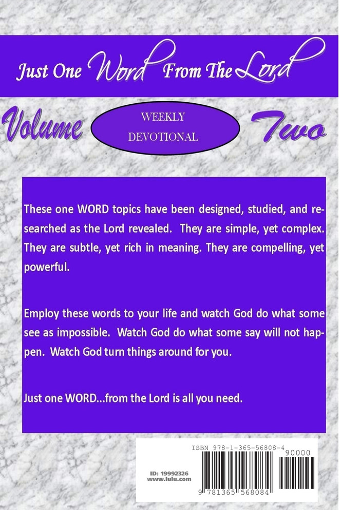 Just One Word Weekly Devotional - Volume Two