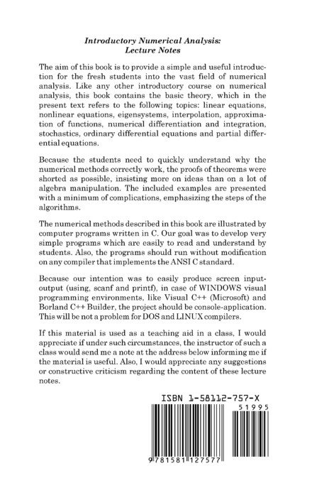 Introductory Numerical Analysis