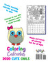 Coloring Calendar 2020 Cute Owls