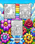 Schmetterlinge, Regenbogen und Blumen Ausmalbuch für Kinder