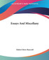 Essays And Miscellany