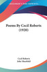 Poems By Cecil Roberts (1920)