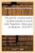 Du prêt de consommation en droit romain et sous le code Napoléon