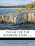 Syllabi For The Academic Years ......